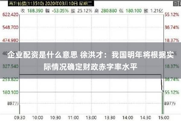 企业配资是什么意思 徐洪才：我国明年将根据实际情况确定财政赤字率水平