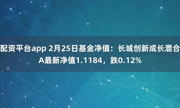 配资平台app 2月25日基金净值：长城创新成长混合A最新净值1.1184，跌0.12%